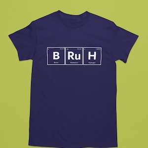 Bruh Tabla Periódica Camiseta Png, Svg, Jpg, Sublimación, Cortar archivos