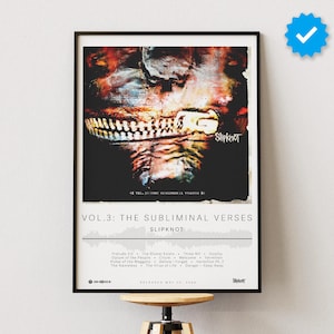 Slipknot Poster | Vol. 3: The Subliminal Verses Poster | Album Poster Prints | Wall Decor Posters | Album Cover | Metal Music Poster