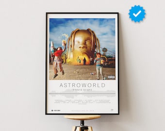 Travis Scott Poster | Astroworld Poster | Album Poster Prints | Wall Decor Posters | Album Cover | Rap Music Poster