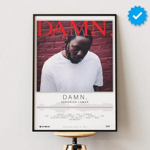 Kendrick Lamar Poster | DAMN. Poster | Album Poster Prints | Wall Decor Posters | Album Cover | Rap Music Poster