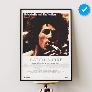 Bob Marley & The Wailers Poster | Catch a Fire Poster | Album Poster Prints | Wall Decor Posters | Album Cover | Reggae Music Poster