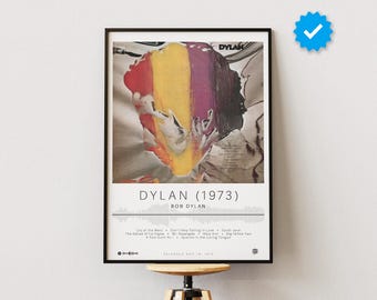Bob Dylan Poster | Dylan (1973) Poster | Album Poster Prints | Wall Decor Posters | Album Cover | Rock Music Poster