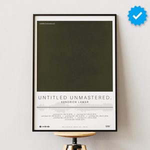 Kendrick Lamar Poster | untitled unmastered. Poster | Album Poster Prints | Wall Decor Posters | Album Cover | Rap Music Poster