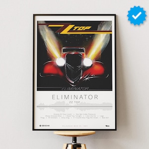 ZZ Top Poster | Eliminator Poster | Album Poster Prints | Wall Decor Posters | Album Cover | Rock Music Poster