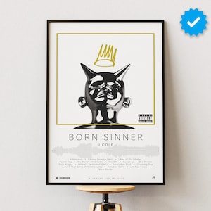 J Cole Poster | Born Sinner Poster | Album Poster Prints | Wall Decor Posters | Album Cover | Rap Music Poster