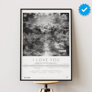 L'affiche du quartier | Je t'aime. affiche | Impressions d'affiches d'album | Posters décoratifs muraux | Couverture de l'album | Affiche de musique indé
