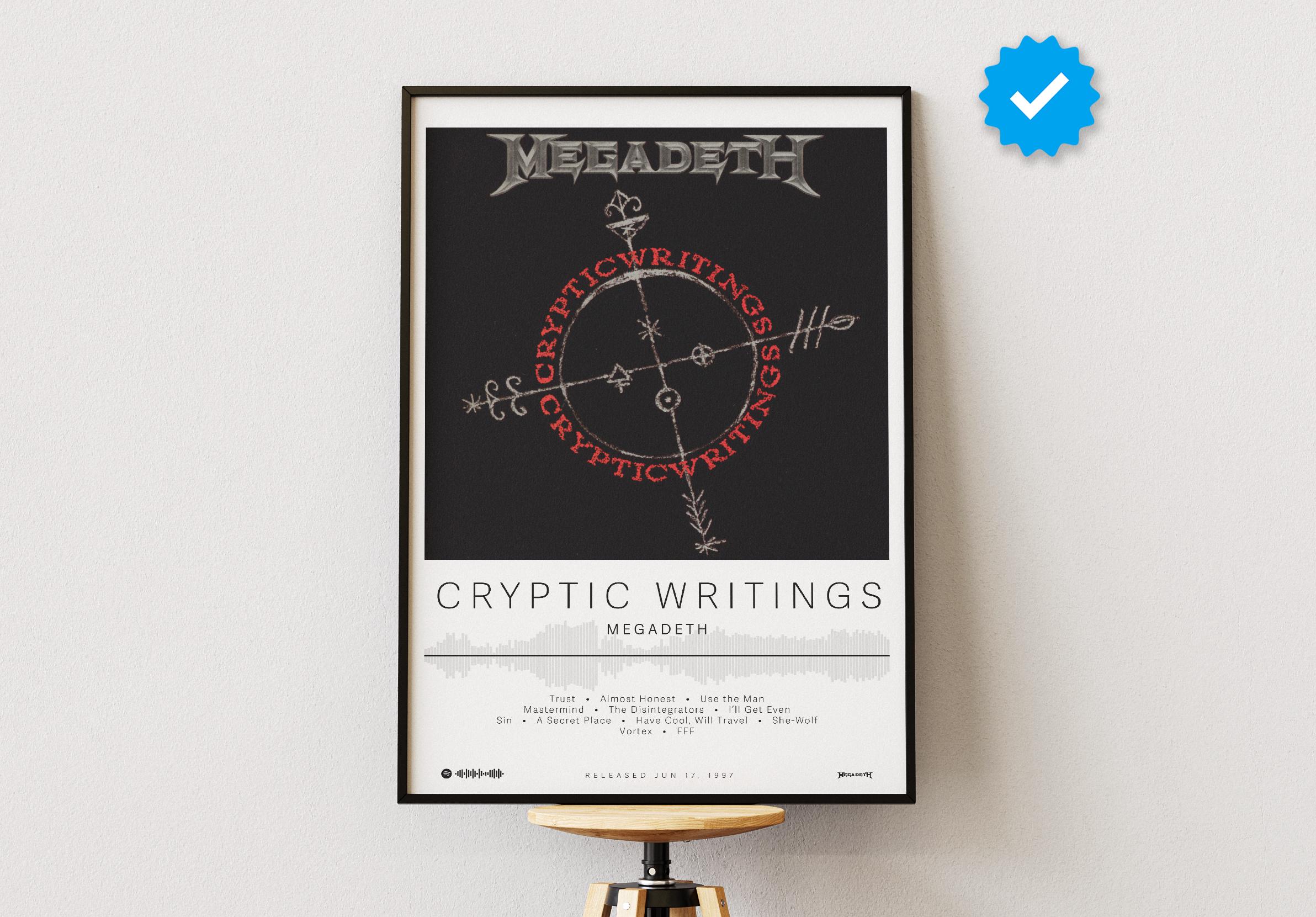Megadeth Poster | Cryptic Writings Poster | Album Poster Prints | Wall Decor Posters | Album Cover | Metal Music Poster