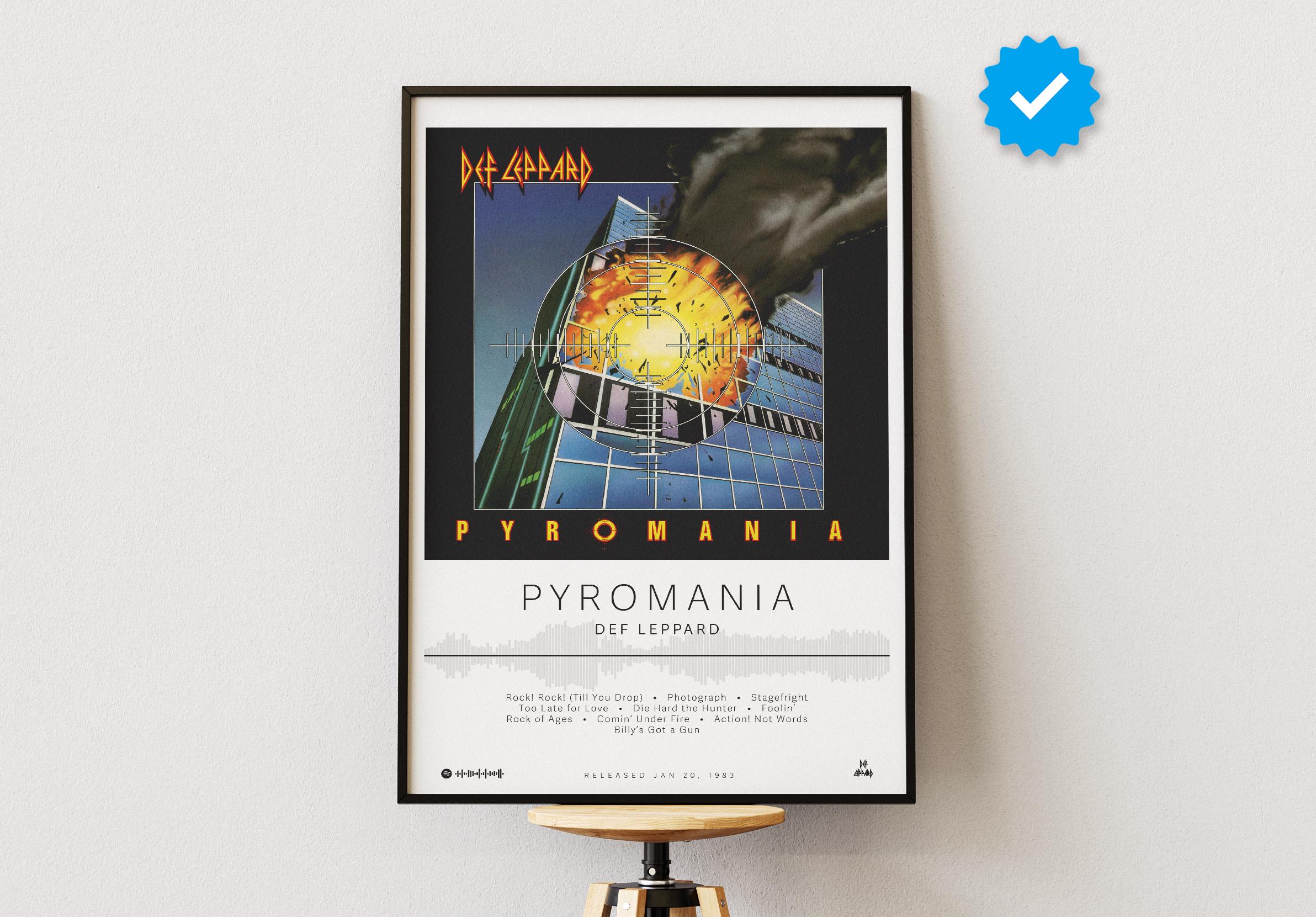 Poster Def Leppard 'Hysteria' - Impression Sur Papier Couché 40x30 Cm - Déco Murale Rock, Salon, Chambre, Bureau - KUSTOM ART