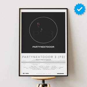 Partynextdoor Poster | Partynextdoor 3 (P3) Poster | Album Poster Drucke | Wanddekor Poster | Album-Cover | R&B Musik Poster