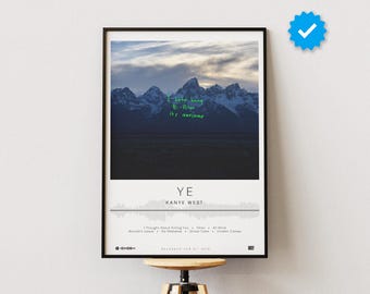 Kanye West Poster | Ye Poster | Album Poster Prints | Wall Decor Posters | Album Cover | Rap Music Poster