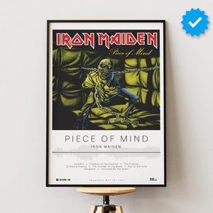 Iron Maiden Poster | Piece of Mind Poster | Album Poster Prints | Wall Decor Posters | Album Cover | Metal Music Poster