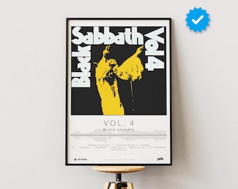 Black Sabbath Poster | Vol. 4 Poster | Album Poster Prints | Wall Decor Posters | Album Cover | Metal Music Poster