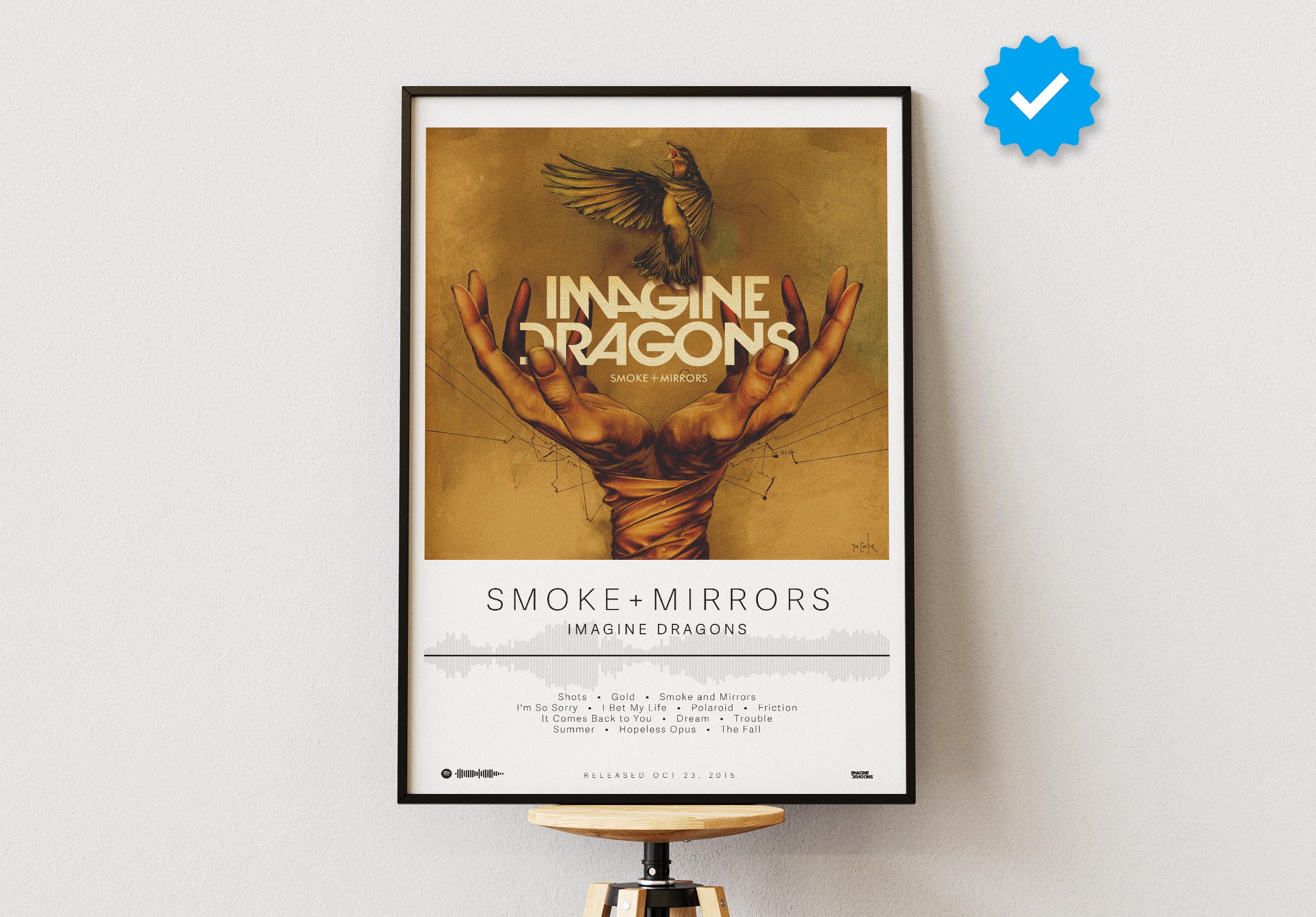 Imagine Dragons Poster | Smoke Mirrors Poster | Album Poster Prints | Wall Decor Posters | Album Cover | Pop Music Poster