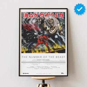 Iron Maiden Poster | The Number of the Beast Poster | Album Poster Prints | Wall Decor Posters | Album Cover | Metal Music Poster