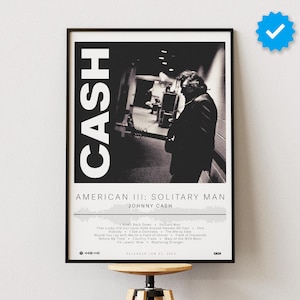 Johnny Cash Poster | American III: Solitary Man Poster | Album Poster Prints | Wall Decor Posters | Album Cover | Country Music Poster