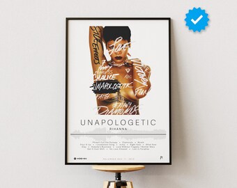 Rihanna Poster | Unapologetic Poster | Album Poster Prints | Wall Decor Posters | Album Cover | Pop Music Poster