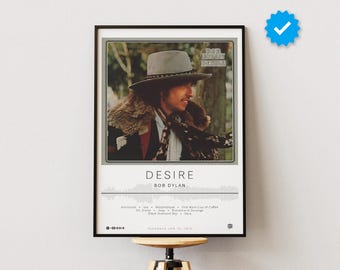 Bob Dylan Poster | Desire Poster | Album Poster Prints | Wall Decor Posters | Album Cover | Rock Music Poster