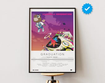 Kanye West Poster | Graduation Poster | Album Poster Prints | Wall Decor Posters | Album Cover | Rap Music Poster