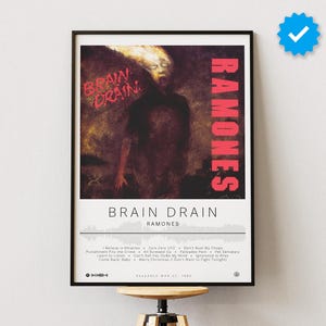 Ramones Poster | Brain Drain Poster | Album Poster Prints | Wall Decor Posters | Album Cover | Rock Music Poster