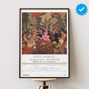 Affichez-moi l&#39;horizon | POST HUMAIN : Affiche d&#39;horreur-survie de Zazzle.be Liste d&#39;envies Vous avez des idées ? Impression d&#39;affiches d&#39;album | Poster décoratif mural | Couverture de l&#39;album | Affiche de musique en métal