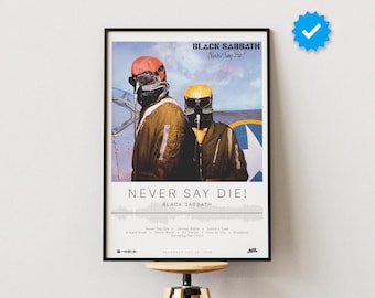 Black Sabbath Poster | Never Say Die! Poster | Album Poster Prints | Wall Decor Posters | Album Cover | Metal Music Poster