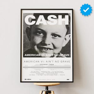 Johnny Cash Poster | American VI: Ain&#39;t No Grave Poster | Album Poster Prints | Wall Decor Posters | Album Cover | Country Music Poster
