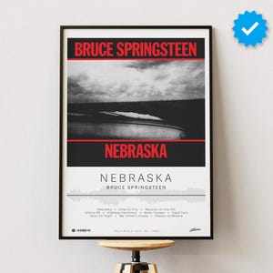 Bruce Springteen Poster | Nebraska Poster | Album Poster Prints | Wall Decor Posters | Album Cover | Rock Music Poster