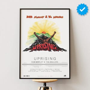 Bob Marley & The Wailers Poster | Uprising Poster | Album Poster Prints | Wall Decor Posters | Album Cover | Reggae Music Poster