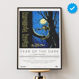 Iron Maiden Poster | Fear of the Dark Poster | Album Poster Prints | Wall Decor Posters | Album Cover | Metal Music Poster