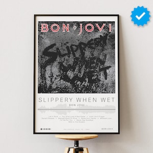 Bon Jovi Poster | Slippery When Wet Poster | Album Poster Prints | Wall Decor Posters | Album Cover | Rock Music Poster
