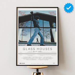 Billy Joel Poster | Glass Houses Poster | Album Poster Prints | Wall Decor Posters | Album Cover | Rock Music Poster