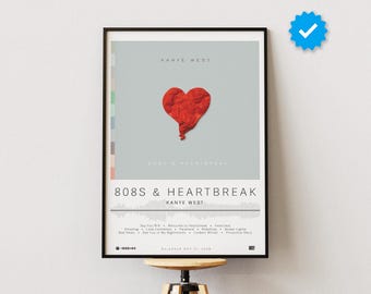 Kanye West Poster | 808s & Heartbreak Poster | Album Poster Prints | Wall Decor Posters | Album Cover | Rap Music Poster