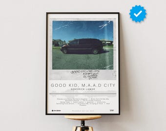 Kendrick Lamar Poster | good kid, m.A.A.d city Poster | Album Poster Prints | Wall Decor Posters | Album Cover | Rap Music Poster