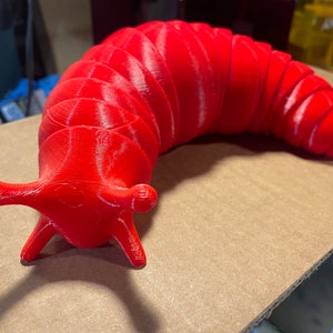 GIANT Articulated Fidget XXL Slug / Toys / Flexible / 3d Printed / foot long