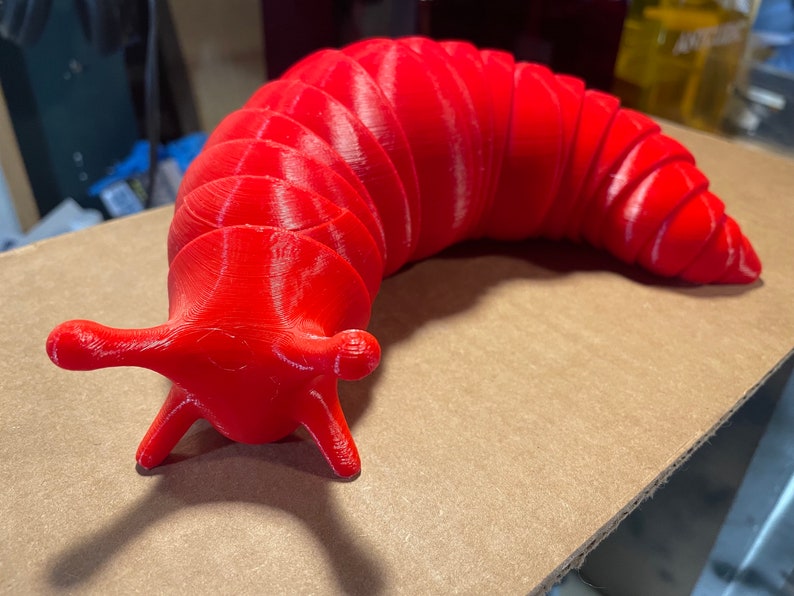 GIANT Articulated Fidget XXL Slug / Toys / Flexible / 3d Printed / foot long