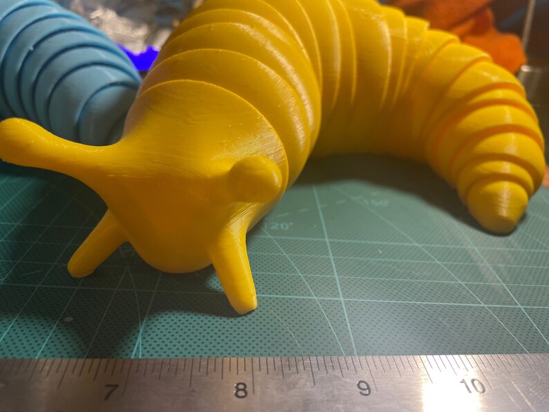 GIANT Articulated Fidget XXL Slug / Toys / Flexible / 3d Printed / foot long