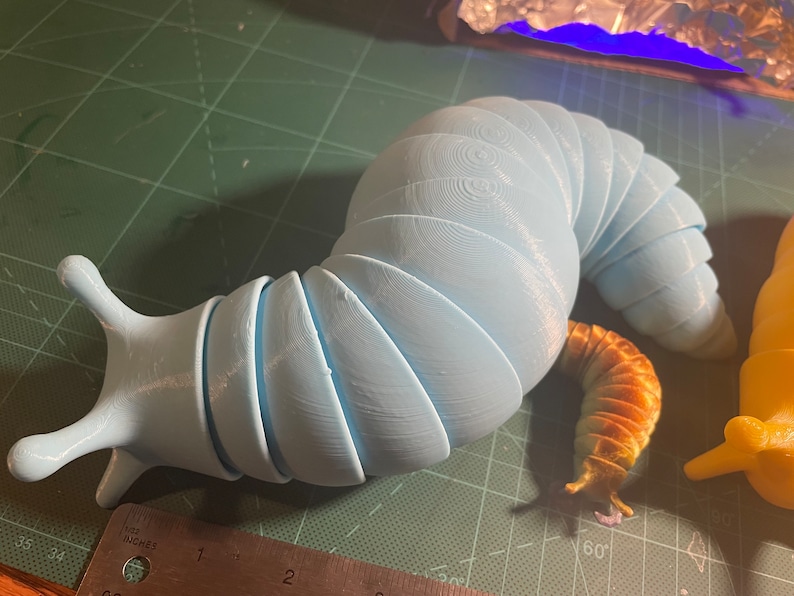 GIANT Articulated Fidget XXL Slug / Toys / Flexible / 3d Printed / foot long