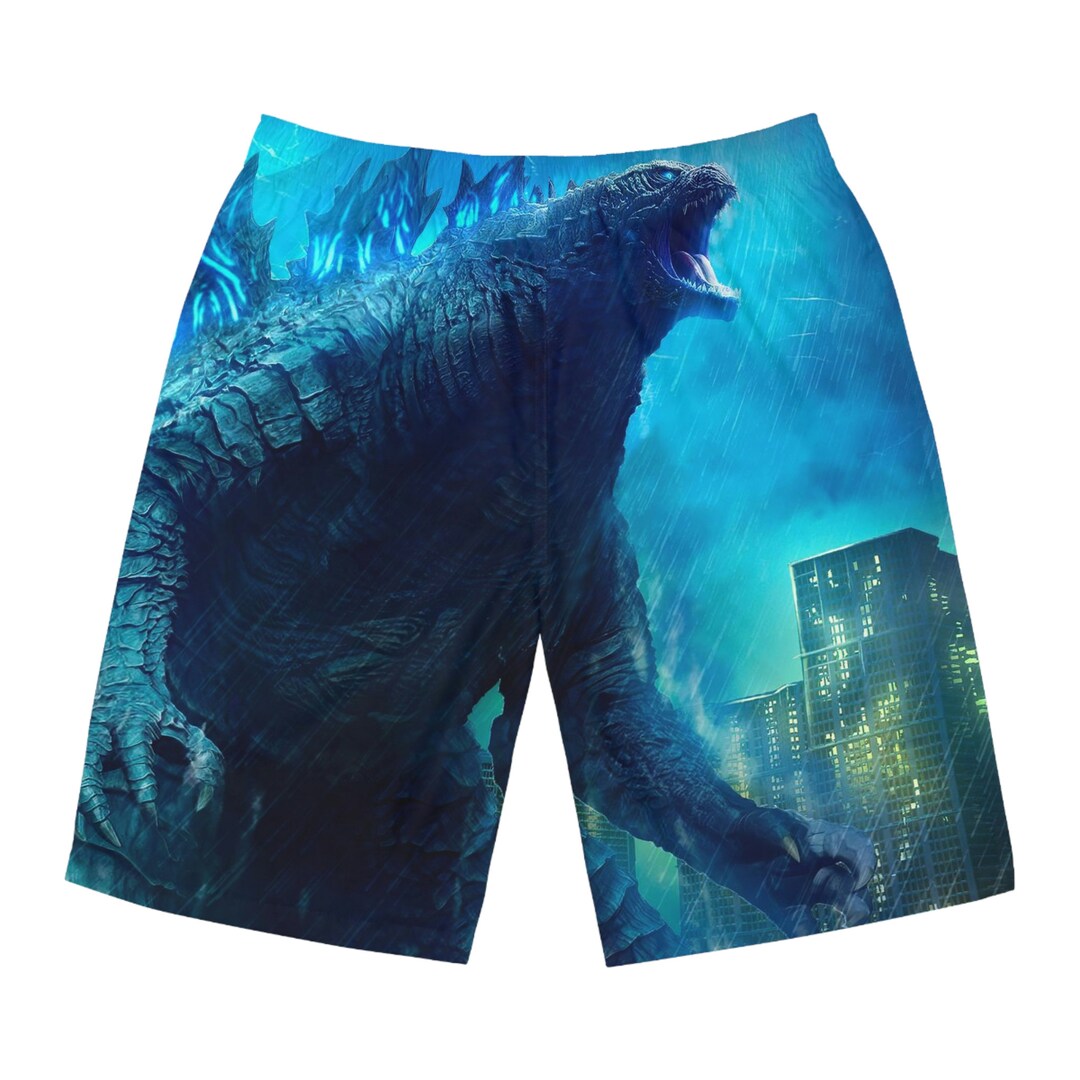 Men S Godzilla Board Shorts Etsy Men S Godzilla Board Shorts Etsy