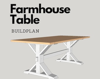 Farmhouse Dining Table Build Plans: DIY Woodworking (PDF Download)