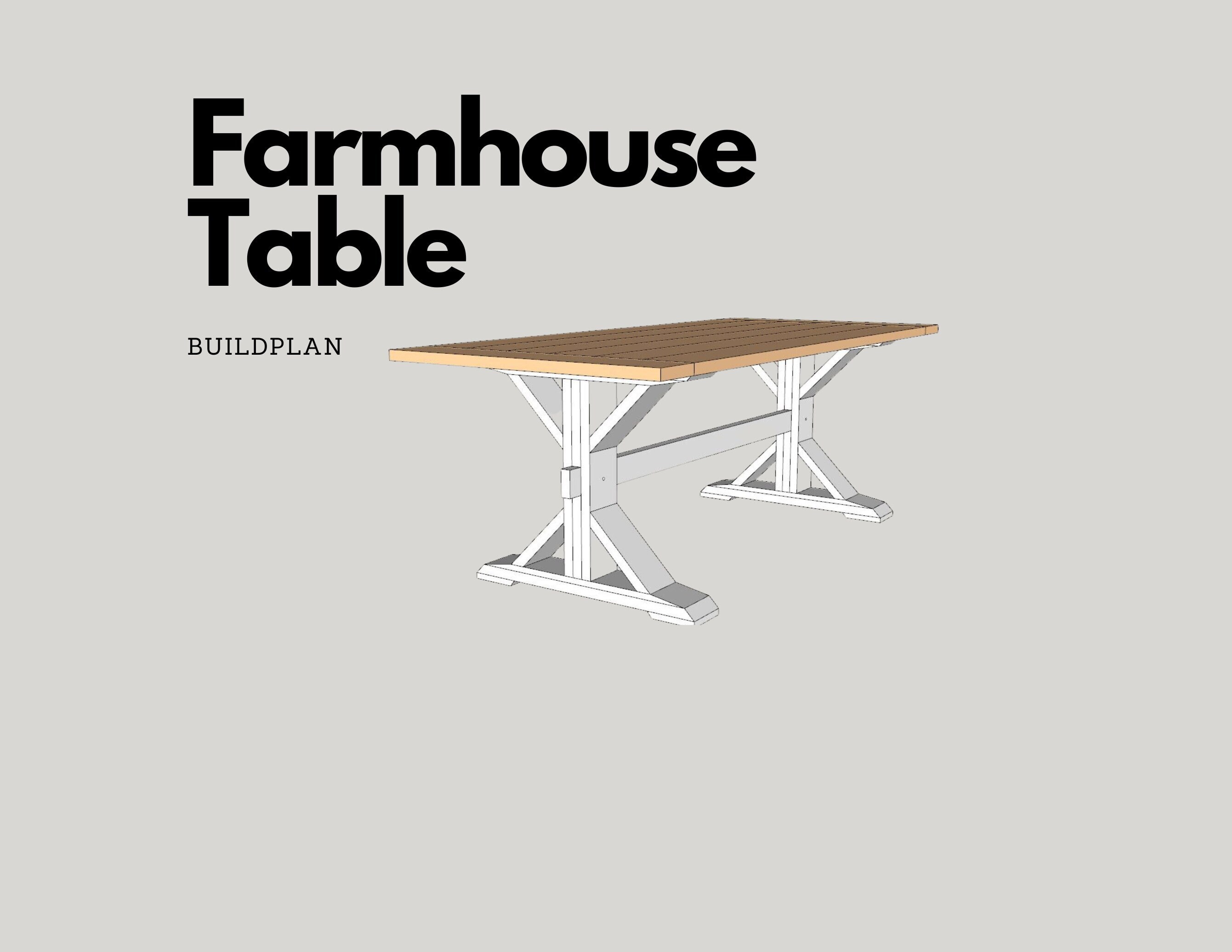 Farmhouse Dining Table Build Plans Instant PDF Download Etsy