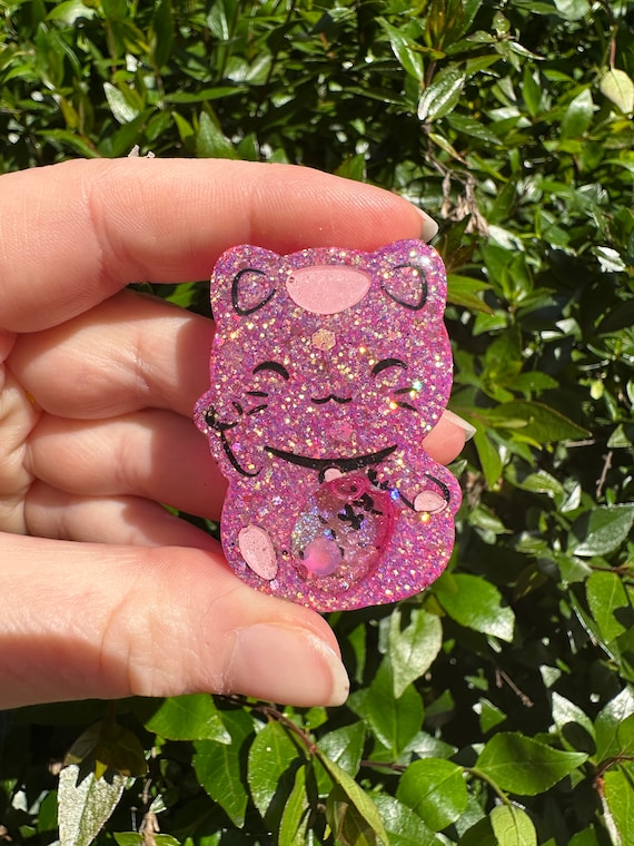 Pink Glitter Lucky Cat Resin Shaker Charm Keyring Magnet Badge Reel Phone  Grip Hand-made Customisable Hand Painted Gift -  Canada