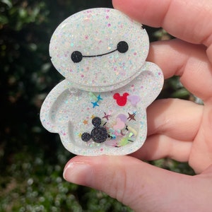 Glitter Gentle Hero B Resin Shaker Charm | keyring | magnet | badge reel | phone grip | hand-made | customisable | hand painted | gift