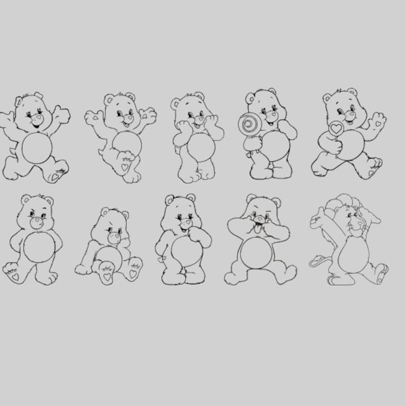 Printable Care Bear Belly Badges Etsy