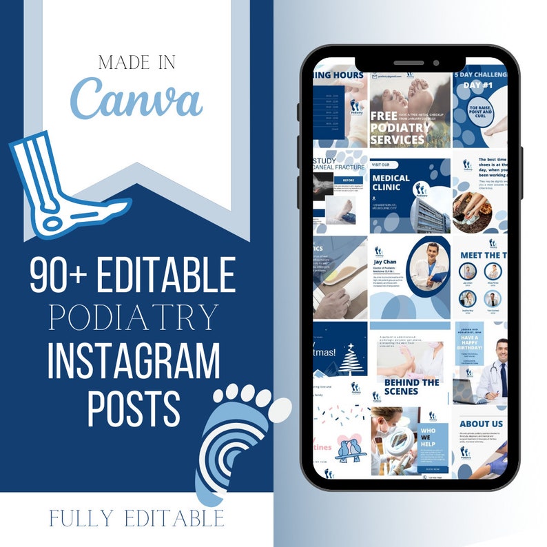 90 Editable Podiatry Instagram Posts Etsy