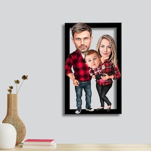Aangepaste portret van fotocadeaus voor moeder aangepaste Cartoon houten muur kunst Housewarming cadeau voor het huis Ffamilie portret vrouw cadeau moeder geschenken
