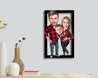 Personalized Wooden Family Portrait From Photo Trendy Wall Art Custom Mothers Day Gift Best Mom Ever Love Dad Gift Father Birthday Gifts