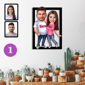 Presente da namorada Presente personalizado para ela Moldura de desenho animado personalizada Decoração do quarto Presente da mãe Decoração do quarto Presente do melhor amigo Presente exclusivo Presente para casais