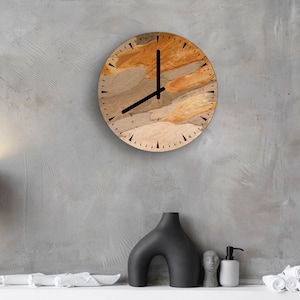 Large Wall Clock, Oversized Wooden wall clock | Modern Wall Clock Wood, Unique Wood Circle Wall Clock, Trendy Home Decor, Modern Wall Clock
