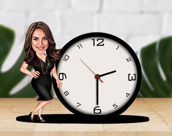 Mom Birthday Gift From Daughter Gifts For Bride From Maid Of Honor Couples Gift For Girlfriend Custom Cartoon Wooden Desk Clock She Said Yes