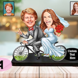 Wedding Gift For Couple Personalized Unique Wedding Gift For Bride Wooden Caricature Figurine 25th 40th Wedding Anniversary Gift For Couple image 5